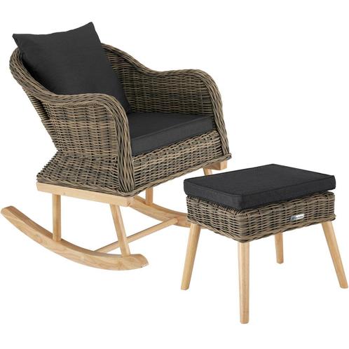 Wicker schommelstoel Rovigo met voetenbank Vibo - natuur, Maison & Meubles, Chaises, Envoi
