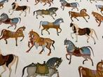 Stof met digitale print met rennende Arabische paarden, -, Antiek en Kunst, Antiek | Tapijten, Tafelkleden en Textiel