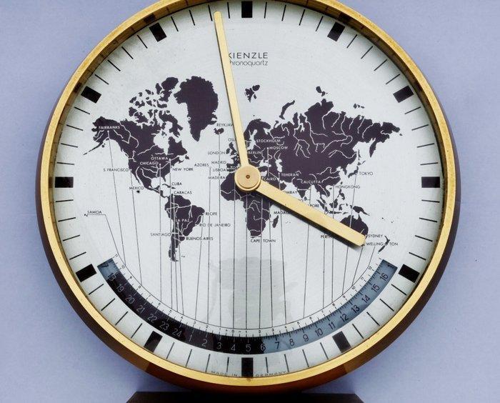 Tafelklok - Kienzle Mid-century modern Messing en glas -, Antiek en Kunst, Antiek | Klokken