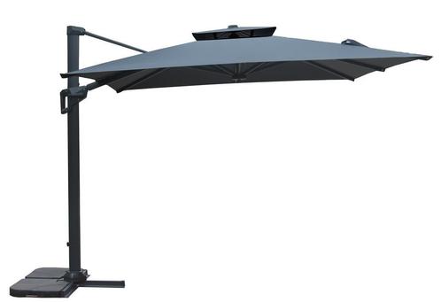 Zweefparasol Super - 3x3m - led - incl voet, Tuin en Terras, Parasols, 3 tot 4 meter, Kantelbaar, Verstelbaar, Waterdicht, Nieuw