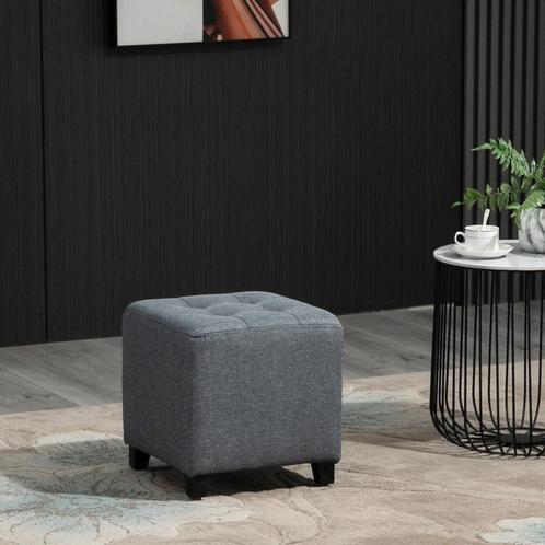 Zithocker - Trendy Living - Houten poten - Grijs, Huis en Inrichting, Zetels | Voetbanken en poefs, Nieuw, Stof, Ophalen of Verzenden
