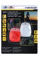 Dunlop LED fietslicht set (voor + achter) – inclusief batte, Verzenden, Nieuw