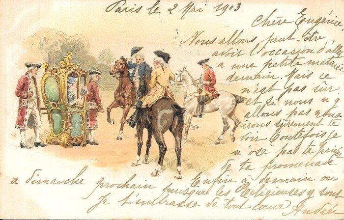 Frankrijk - Fantasie - wensen kleine meisjes vrouwen humor, Verzamelen, Postkaarten | Buitenland