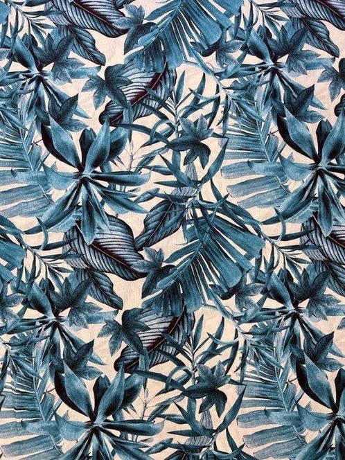 2 x 2.80 x 1.25 m. - tropical chic leaves design fabric -, Antiquités & Art, Tapis & Textile