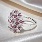 Zonder minimumprijs - Ring Verguld Robijn - Topaas - 18k, Handtassen en Accessoires, Ringen, Nieuw