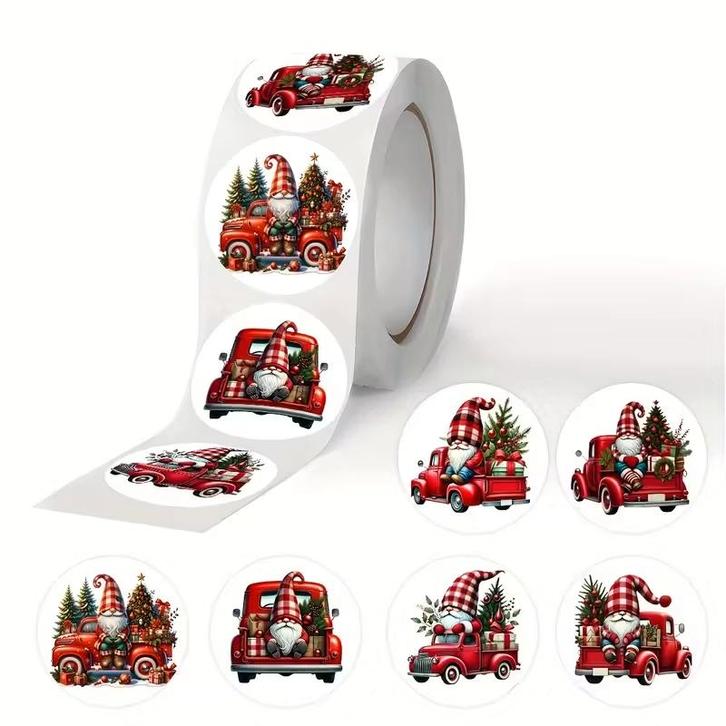 Sluitstickers kerstetiketten kerststickers rode truck &, Hobby en Vrije tijd, Knutselen, Nieuw