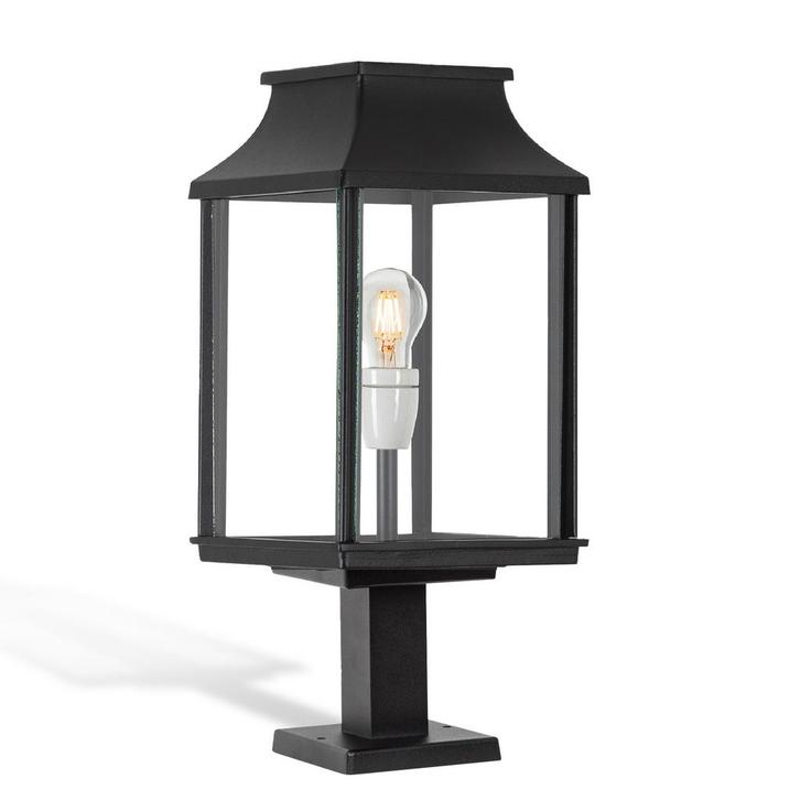 Tuinverlichting Modern Goteborg Sokkellamp Zwart, Tuin en Terras, Buitenverlichting, 50 tot 250 watt, Nieuw, Aluminium, Staande lamp