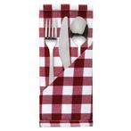 Gingham servet rood-wit | 10 stuks | 100% polyester |, Verzenden, Nieuw in verpakking