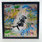 Koen Betjes (XXI) - Banksy’s Girl on a Swing x PopArt (mdf +, Antiek en Kunst
