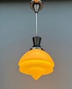Plafondlamp - Opaline glas, Vernikkeld messing, Antiek en Kunst, Antiek | Verlichting