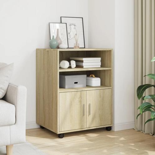 vidaXL Rolkast 60x48x81 cm bewerkt hout sonoma eikenkleurig, Huis en Inrichting, Kasten | Overige, Nieuw, Verzenden