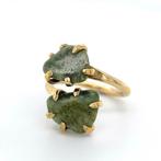 Vintage Sarah Coventry 1980s Green Stone Brutalist Ring -