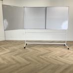 verrijdbaar whiteboard drie luik, (hxb) 190x407 cm, Gebruikt, Bureau