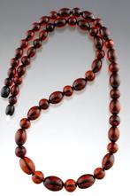 Barnsteen - Exclusive Cognac Amber Necklace – Round & Olive, Antiek en Kunst