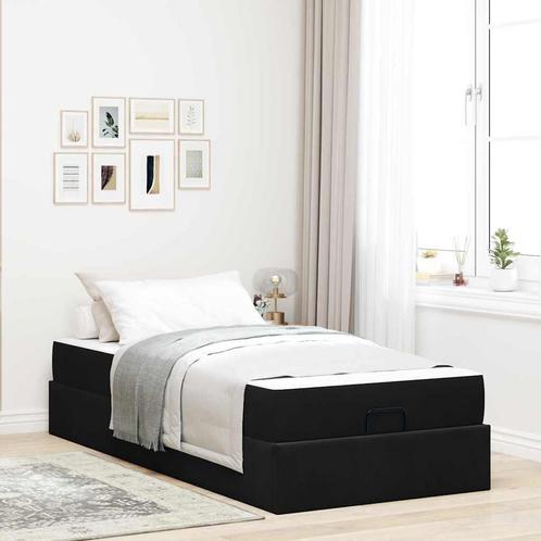 vidaXL Bedframe met matras met opslag Zwart 100 x 200 cm, Huis en Inrichting, Slaapkamer | Bedden, Nieuw, Verzenden
