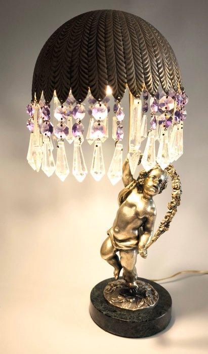 Lampe de table - Bronze, Cristal - Années 40 du siècle, Antiek en Kunst, Curiosa en Brocante