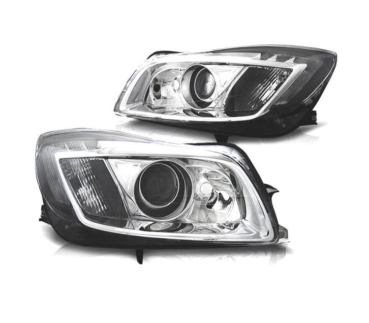 PHARES POUR OPEL INSIGNIA 08-13 FOND CHROMÉ LED, Auto-onderdelen, Verlichting, Verzenden
