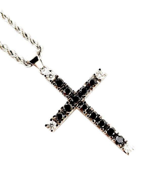 Ketting met hanger - 18 karaat Witgoud - 2.40ct. tw. Diamant, Handtassen en Accessoires, Antieke sieraden