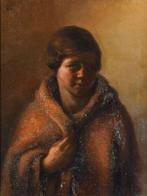 Frans Jacobs (1913-1985) - Lady with the robe, Antiquités & Art, Art | Peinture | Classique