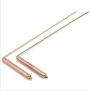 Wichelroede (per paar) messing/koper (34 cm) beschikbaar voor biedingen
