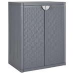 vidaXL Tuinkast 65x45x88 cm polypropeen rattan grijs, Huis en Inrichting, Kasten | Overige, Verzenden, Nieuw