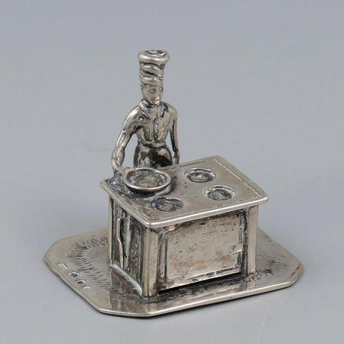 C.A. Stout - NO RESERVE - Kok en Hoefsmid - Miniatuur figuur, Antiek en Kunst, Antiek | Zilver en Goud