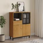 vidaXL Hoge kast met glazen deur FLAM 92x40x122,5 cm, Verzenden, Nieuw