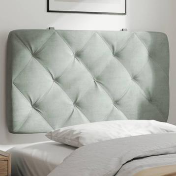 vidaXL Hoofdbordkussen 90 cm velvet lichtgrijs, Verzenden