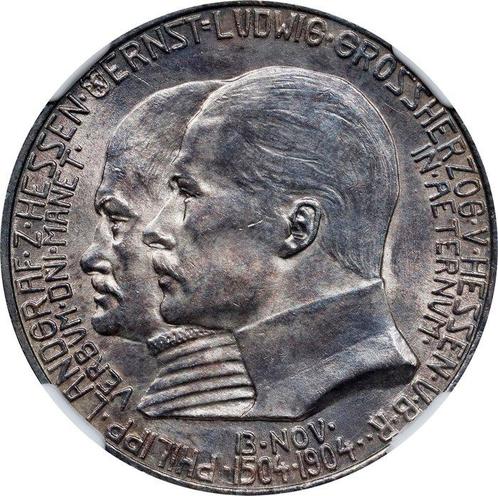 Allemagne, Mecklenburg-Schwerin Ernst Ludwig. 2 Mark 1904 -, Postzegels en Munten, Munten | Europa | Niet-Euromunten
