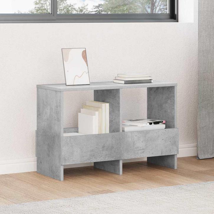 vidaXL Tijdschriftenrek Beton Grijs 68,5 x 30 x 45 cm, Huis en Inrichting, Woonaccessoires | Krantenbakken en Lectuurbakken, Nieuw
