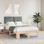 vidaXL Bedframe met Gevoerde Hoofdbord Lichtgrijs 120 x 190, Huis en Inrichting, Slaapkamer | Bedden, Verzenden, Nieuw