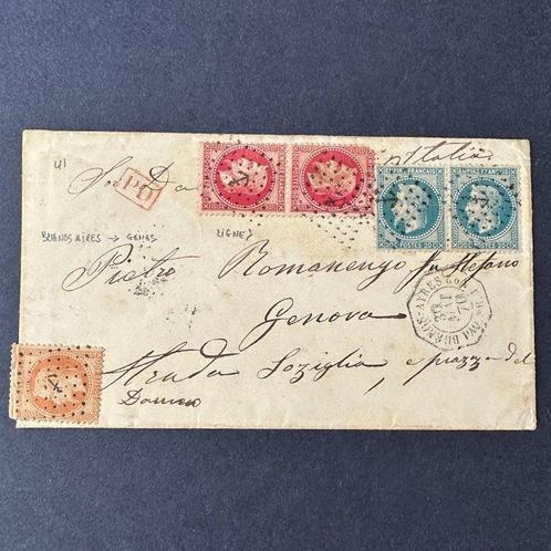 France  - Y&T 29, 31, 32 Lettre Buenos Ayres pour Genève, Postzegels en Munten, Postzegels | Europa | Frankrijk