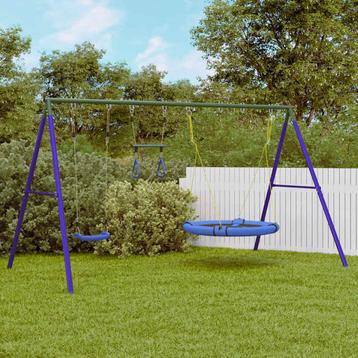 vidaXL Schommelset met schommel, trapeze en schotelschommel, Kinderen en Baby's, Speelgoed | Buiten | Speeltoestellen, Verzenden