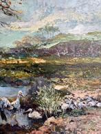 George W. Lambert (XXème siècle) - La mare aux cygognes, Antiek en Kunst