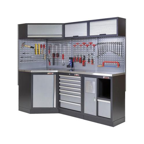 Complete werkplaatsinrichting, gevulde gereedschapskast,, Doe-het-zelf en Bouw, Werkbanken, Ophalen of Verzenden