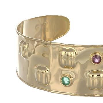 Armband - 18 karaat Geel goud, Robijn - Smaragd - Saffier - beschikbaar voor biedingen
