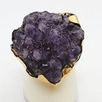 Ring - 18 karaat Geel goud - 40.00ct. tw. Amethist, Nieuw