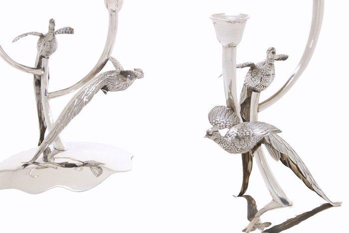 Kandelaber (2) - .915 zilver - Spaanse kandelaars, Antiek en Kunst, Antiek | Zilver en Goud