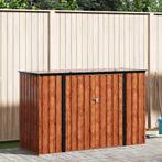 vidaXL Tuinopslagdoos Bruin 214 x 82 x 132 cm Staal, Tuin en Terras, Verzenden, Nieuw