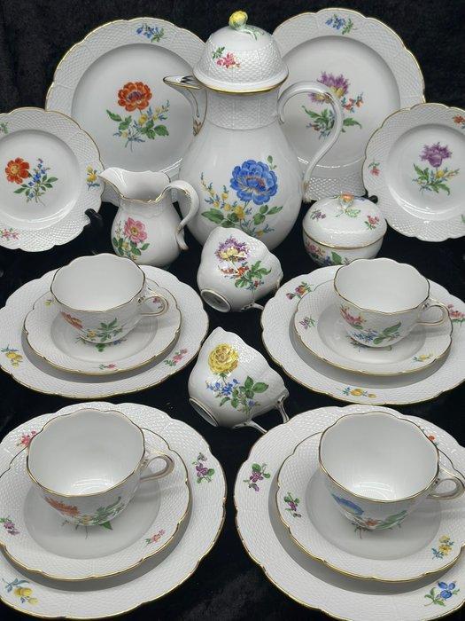 Meissen - Koffieservies - 1. Wahl Porzellan Blumen Dekor, Antiek en Kunst, Antiek | Meubels | Tafels