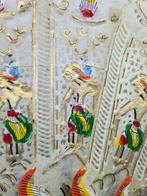 Éventail (3) - 50 cm parchemin en corne de buffle dorée