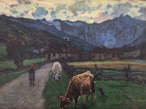Ruggero Panerai (1862-1923) - Pascolo, Antiek en Kunst, Kunst | Schilderijen | Klassiek