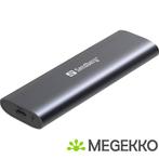 Sandberg USB 3.2 Case for M.2+NVMe SSD SDD-behuizing Zwart, Computers en Software, Computerbehuizingen, Nieuw, Verzenden