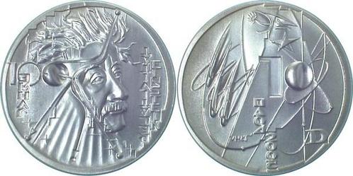 10 Euro Eu Einstein, Ag Probe Victor Huster Nr 149 v 177, Postzegels en Munten, Munten | Europa | Niet-Euromunten, België, Verzenden