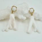 Koraal - Zilver, Verguld - Oorbellen - WIT/ROZE KORAAL