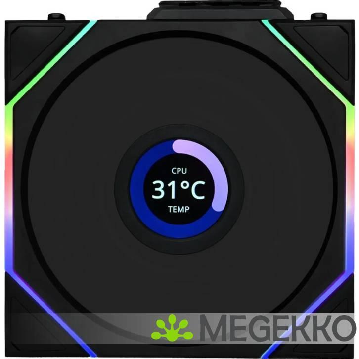 Lian Li UNI FAN TL Wireless LCD Reverse Blade 140mm Black, Computers en Software, Computerkoelers, Nieuw, Verzenden