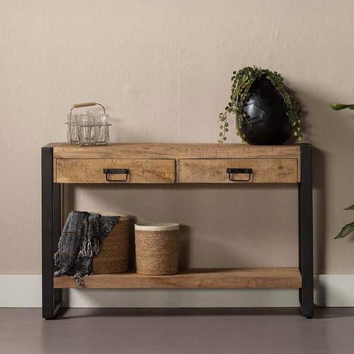 Mangohout Sidetable Britt 120 cm, Huis en Inrichting, Tafels | Sidetables, 25 tot 50 cm, Nieuw, Overige houtsoorten, Verzenden