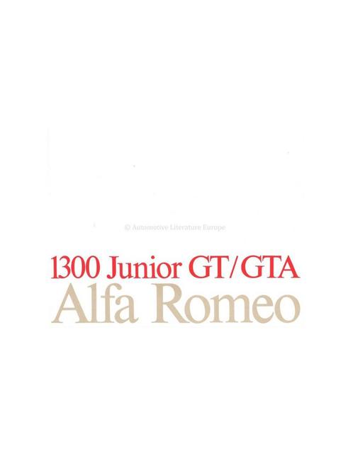 1970 ALFA ROMEO 1300 JUNIOR GT / GTA BROCHURE NEDERLANDS, Livres, Autos | Brochures & Magazines, Enlèvement ou Envoi