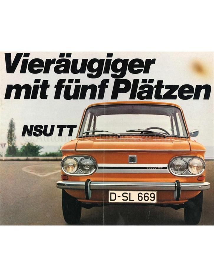 1969 NSU TT BROCHURE DUITS, Boeken, Auto's | Folders en Tijdschriften