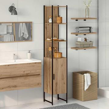 vidaXL Badkamerkast Artisan Eiken 33x33x185,5 cm Gelaagd, Verzenden